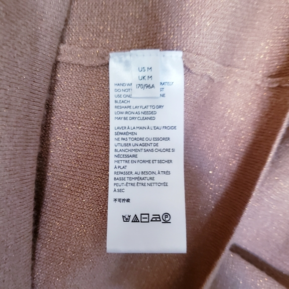 Anthropologie Ruffled Sleeve Sweater Knit Tunic Dress Honey/Camel Sz M $130 - Picture 10 of 11